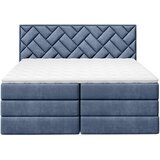 MID.YOU POSTELJA BOXSPRING 140 cm x 200 cm , tekstil, leseni material temno modra | Shoptok.si