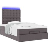vidaXL Otomanski posteljni okvir z vzmetnico siv 120x190 cm um. usnje, (21610019) | Shoptok.si