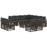 vidaXL Vrtna sedežna garnitura 12 pcs Siva poli ratan, (5000269387) | Shoptok.si