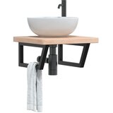 vidaXL Zidna polica za Lavabo - Umivaonik od čelika i masivne hrastovine | shoptok.hr