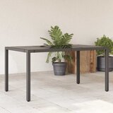 Vrtni stol sa staklenom pločom crni 150x90x75 cm od poliratana | shoptok.hr