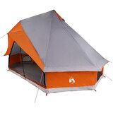 vidaXL Družinski tipi šotor Siva in oranžna 400 x 346 x 250 cm, (5000043486) | Shoptok.si