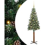 vidaXL Ožja jelka med 150 LED Zelena in Bela 150 cm PVC in trden bor | Shoptok.si