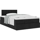  Otomanski okvir kreveta s madracem crni 120x200cm od tkanine | shoptok.hr