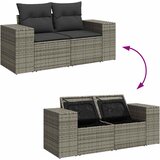  6-dijelni set vrtnih sofa poliratan i bagrem s jastucima sivi | shoptok.hr