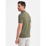 Ombre Men's polo shirt with zip neckline - olive | shoptok.hr