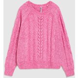 Marisse Fuchsia Sweater With Decorative Weave | Shoptok.si