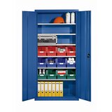 eurokraft pro Omara za material iz jeklene pločevine, z 12 odprtimi skladiščnimi posodami, encijan modra RAL 5010 | Shoptok.si