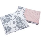 Medi Partners Quilt 55x75 + pillow 35x30 cotton + minky – Berry + pink Minky