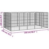  Ograda za pse s 16 panela crna 50 x 100 cm čelik obložen prahom | shoptok.hr