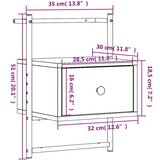 vidaXL Stenska nočna omarica rjavi hrast 35x30x51 cm inženirski les | Shoptok.si