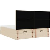 vidaXL otomanski okvir kreveta s madracima krem 200x200cm od tkanine | shoptok.hr