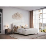MID.YOU OBLAZINJENA POSTELJA 160 cm x 200 cm , les, tekstil, leseni material bela | Shoptok.si