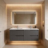 Hanah home kupatilski ormarić sa lavaboom infinity, 120 cm, srebrni Cene