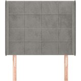  Uzglavlje s ušima svjetlosivo 93x16x118/128 cm baršunasto | shoptok.hr