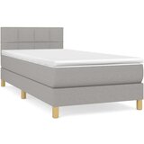  Box spring postelja z vzmetnico svetlo siv 100x200 cm blago, (20726380) | Shoptok.si