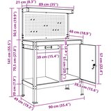  Radna klupa Crna 90 x 49 x 141 cm Projektirano drvo i metal | shoptok.hr