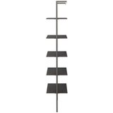  Naslanjajuća polica s 5 razine crna 64x35x185 cm | shoptok.hr