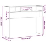 vidaXL konzolna miza Črn hrast Les 105 x 30 x 80 cm Črna konzolna miza | Shoptok.si