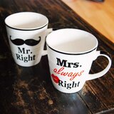  Skodelice Mr. Right in Mrs. always right Cene