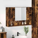 vidaXL Kopalniška ogledalna omara Dimljeni hrast 80 x 17 x 55 cm | Shoptok.si