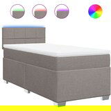 vidaXL Box spring postelja z vzmetnico taupe 100x200 cm blago, (21291174) | Shoptok.si
