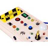  Drvena Montessori ploča s prekidačima i LED svjetlima, 20 cm | shoptok.hr