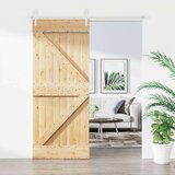 Klizna vrata s priborom za montažu 85 x 210 cm masivna borovina | shoptok.hr