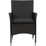  9-dijelni vrtni blagovaonski set od poliratana s jastucima crni | shoptok.hr