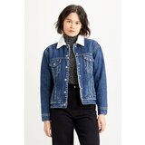 Levi's Blue women's denim jacket with fake fur coat® | ePonuda.com