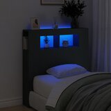 vidaXL LED posteljno vzglavje črno 100x18,5x103,5 cm inženirski les Cene