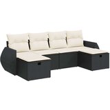 vidaXL 6-dijelni set vrtnih sofa s jastucima crni od poliratana | shoptok.hr