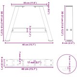  Noge za klub stolić A-oblika 2 kom antracit 40 x (30-31) cm čelik | shoptok.hr