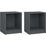 vidaXL Nočna omarica 2 kosa siva 35,5x33,5x41,5 cm trdna borovina | Shoptok.si