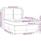  Krevet s oprugama i madracem plavi 140 x 190 cm od tkanine | shoptok.hr