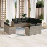  11-dijelni set vrtnih sofa od poliratana s jastucima sivi | shoptok.hr