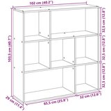 vidaXL Sobna pregrada / regal za knjige sivi 102x29x103,5 cm drveni | shoptok.hr