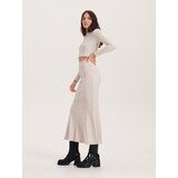 Reserved - Suknja s ukrasnim šavovima - boja kože | shoptok.hr