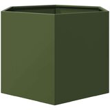  Vrtna sadilica maslinastozelena šesterokutna 69x60x45 cm čelik | shoptok.hr