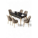 Hanah home Trpezarijski set, 7 dijelova, bež Slike