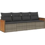 Maison Chic Seti vrtnega pohištva - Vrtna garnitura - Vrtni pohištvo set 4-delna z blazinami siv poli ratan, (21819776) | Shoptok.si