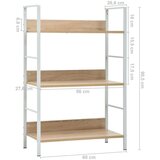 Police Knjižna polica 3-nadstropna hrast 60x27,6x90,5 cm inž. les, (20771751) | Shoptok.si
