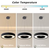 Brilagi led prigušiva luster lumix LED/48W/230V 3000-6000K crna prečnik 50 cm + daljinski upravljač | Eponuda.com
