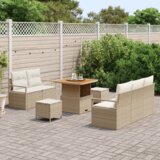 vidaXL 8-delni vrtni kavč set z blazinami bež poly rattan akacije Cene