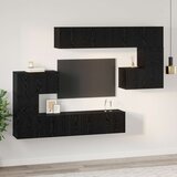  Set TV komoda 8 kom. Crni hrast Konstruirano drvo Crna 80 x 30 x 30 cm Cijene