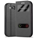 Cadorabo Samsung Galaxy S3/S3 NEO v črni komet - Zaščitni ovitek z magnetnim zapiranjem, stoječo funkcijo in 2 okencema za gledanje, (20561186) | Shoptok.si
