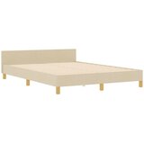  Krevetna konstrukcija s uzglavljem Krema 160 x 200 cm tkanina | shoptok.hr