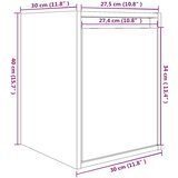  Zidni ormarić bijeli 30 x 30 x 40 cm od masivne borovine | shoptok.hr