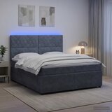 LED okvir za krevet s madracem Tamnosiva 180 x 200 cm Baršun | shoptok.hr