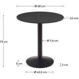 Kave Home Kovinska okrogla vrtna miza 68x68 cm Esilda – | Shoptok.si